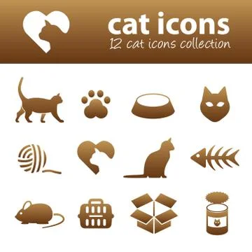 Cat icons Illustrazione stock