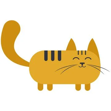 Cat isolated vector illustration cute character on white Stock Illustration