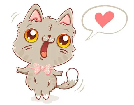 Cat in kawaii style. Stock Illustration