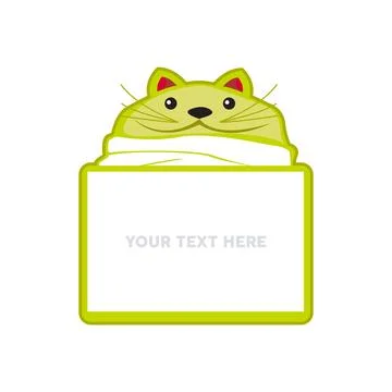 Cat kitten vector message speech bubble note paper illustration cartoon 스톡 일러스트
