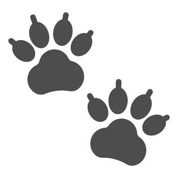 Cat, kitty paw print solid icon, pets concept, kitten pawprint vector sign on Illustrazione stock