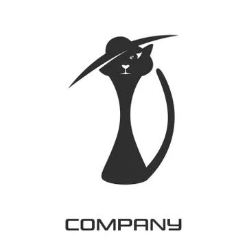 Cat lady logo Stock Illustration