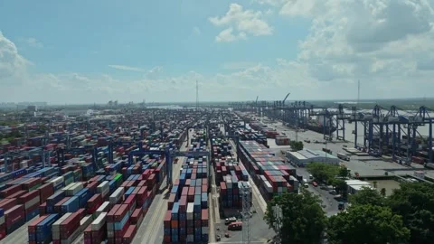 Cat Lai Port Container Terminal in Ho Chi Minh City, Vietnam Stock Footage 341321513