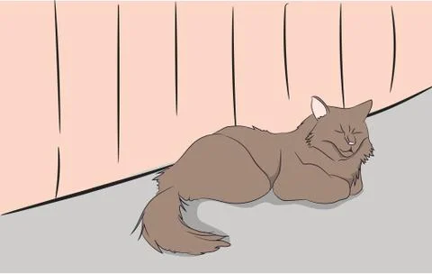 Cat lies in the room Illustrazione stock
