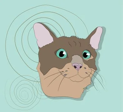 Cat lies in the room Illustrazione stock