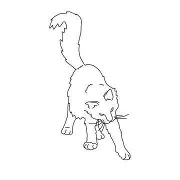 Cat. Line art Illustrazione stock