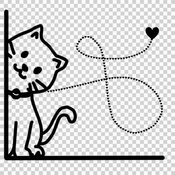 Cat line drawing Illustrazione stock