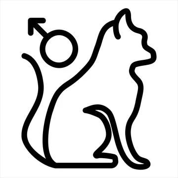 Cat line icon vector illustration isolated on white background Stock Illustration