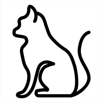 Cat line icon vector illustration isolated on white background Stock Illustration