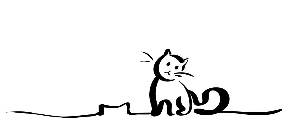 Cat lines vector isolated on a white background Stock Illustration