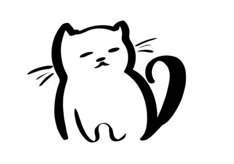 Cat lines vector isolated on a white background Stock Illustration