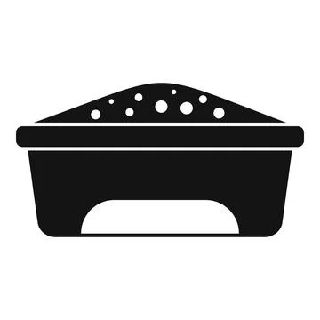 Cat litter box being filled with new fresh sand Stock Illustration