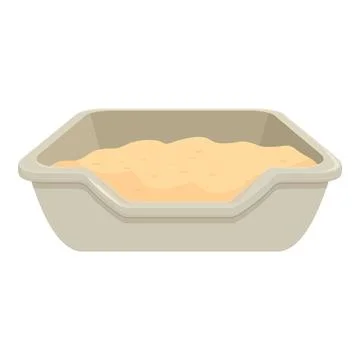 Cat litter box full of sand being ready for cat Stock Illustration