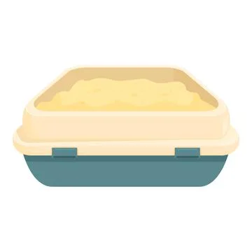 Cat litter box full of sand for feline hygiene Stock Illustration