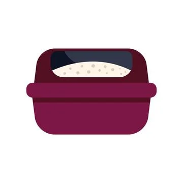 Cat litter box full of sand being ready for cat using Stock Illustration