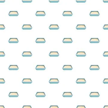 Cat litter box pattern repeating hygiene illustration Stock Illustration