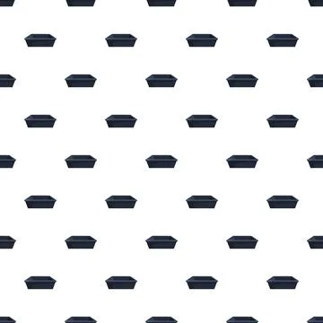 Cat litter box pattern repeating pet hygiene container Stock Illustration
