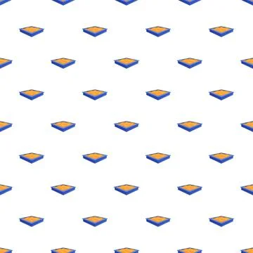 Cat litter box pattern repeating on white background Иллюстрация