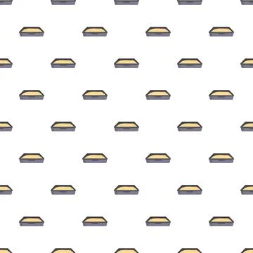 Cat litter boxes repeating on white background pattern Stock Illustration