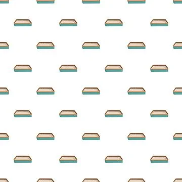 Cat litter boxes with sand forming a seamless pattern Illustrazione stock