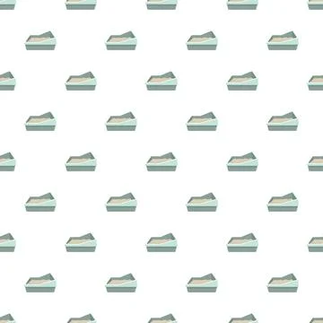 Cat litter tray seamless pattern for pet hygiene Illustrazione stock