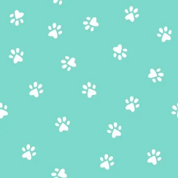 Cat little paws seamless pattern Stock Illustration