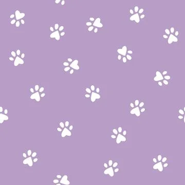 Cat little paws seamless pattern Stock Illustration