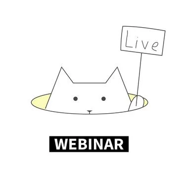 Cat Live Webinar. Video Internet conference icon Stock Illustration