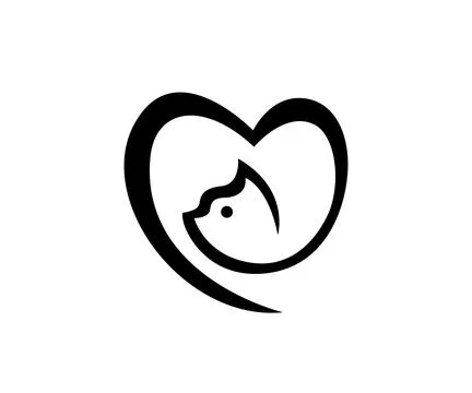 Cat Logo Design Template Combined with a Love Shape. Stock Illustration