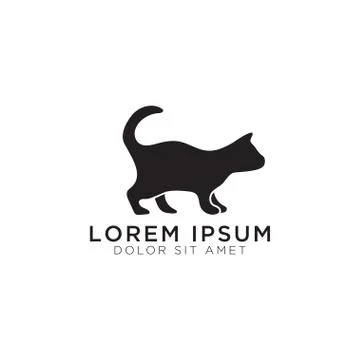 Cat logo design template Stock Illustration