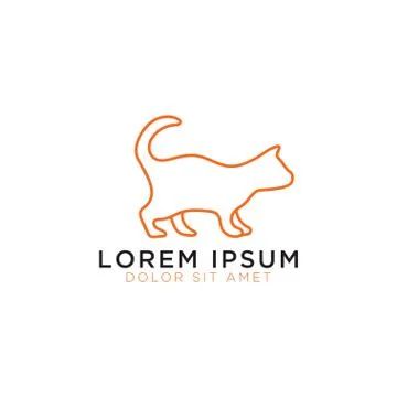 Cat logo design template Stock Illustration