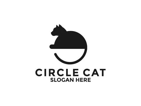 Cat logo design vector, cat silhouette logo vector template Stock Illustration