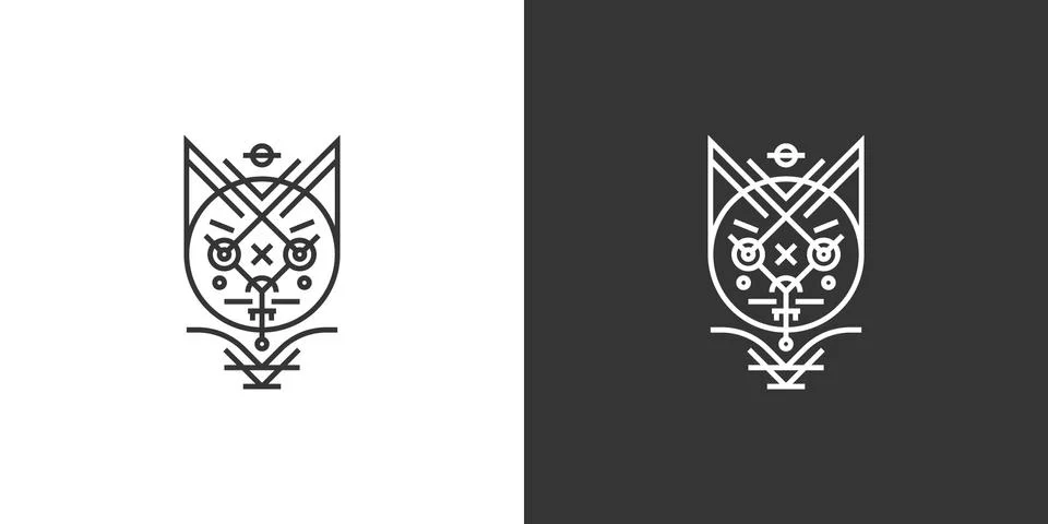 Cat logo, illustration, vector Illustration