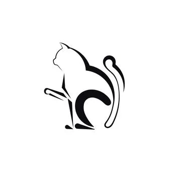 Cat Logo Modern Animal Silhouette Vector Stock Illustration