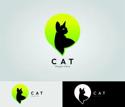 Cat Logo Template, Home pet veterinary clinic store Logotype, Pet Logo Stock Illustration