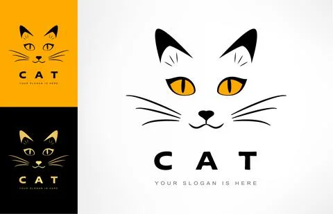 Cat logo vector animal design Stock Illustration