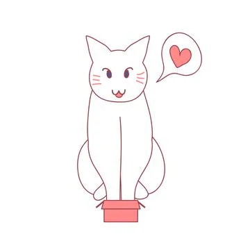 Cat love Box every Size Stock Illustration