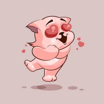 Cat in love Stock Illustration