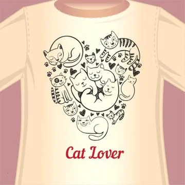 Cat lover T-shirt Stock Illustration