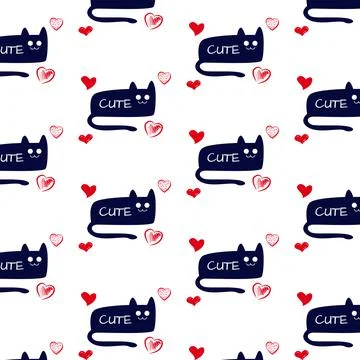Cat lovers pattern design background Stock Illustration