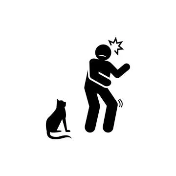 Cat, man, scared, superstition icon. Element of negative character traits icon Stock Illustration