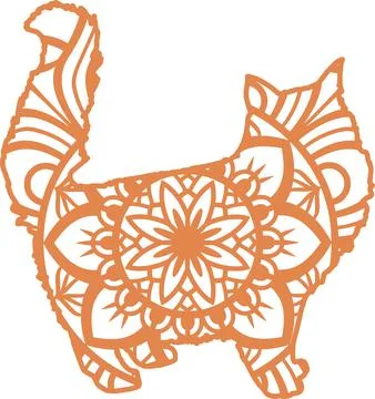 Cat mandala Stock Illustration