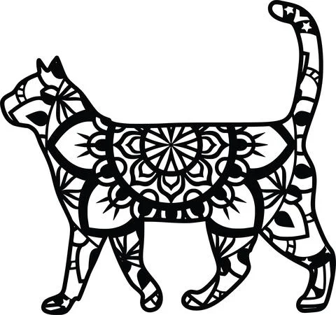 Cat mandala Stock Illustration