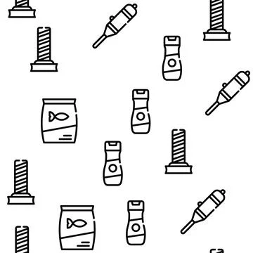 Cat Market Accessory Vector Seamless Pattern イラスト素材