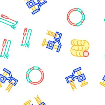 Cat Market Accessory Vector Seamless Pattern Stock Illustration