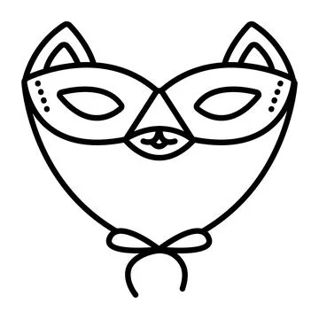 Cat masquerade eye mask Stock Illustration