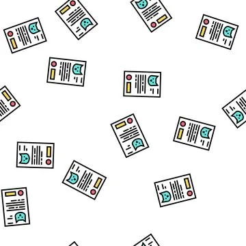 Cat medical document vector seamless pattern Illustrazione stock