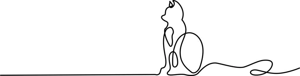 Cat in meditative pose Vector Stock Illustration