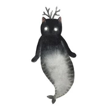 Cat mermaid Stock Illustration