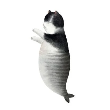 Cat mermaid Stock Illustration